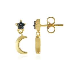 Blauer SI1 Diamant-Silberohrringe