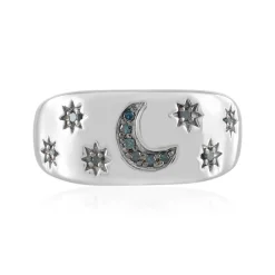 Blauer SI1 Diamant-Silberring