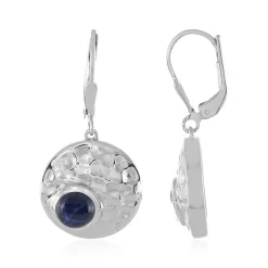 Blauer Stern-Saphir-Silberohrringe
