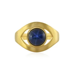 Blauer Stern-Saphir-Silberring