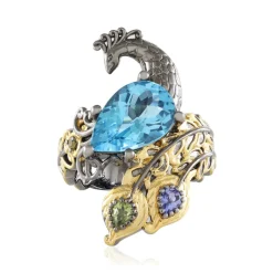 Blauer Topas-Silberring (Gems en Vogue)