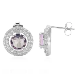 Bolivianischer Amethyst-Silberohrringe