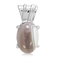 Botswana-Achat-Silberanhänger