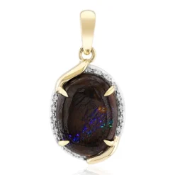 Boulder-Opal-Goldanhänger