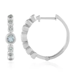 Brasilianischer Aquamarin-Silberohrringe