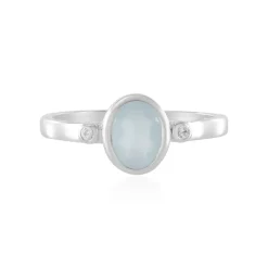 Brasilianischer Aquamarin-Silberring