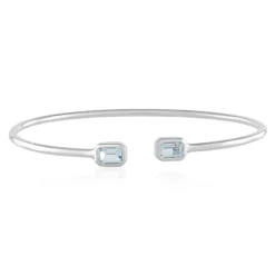 Brasilianischer Aquamarin-Silberarmreif