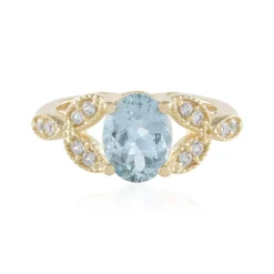 Brasilianischer Aquamarin-Silberring