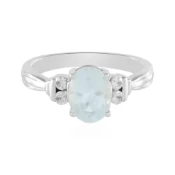 Brasilianischer Aquamarin-Silberring