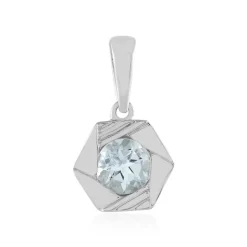 Brasilianischer Aquamarin-Silberanhänger