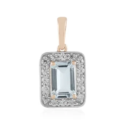 Brasilianischer Aquamarin-Goldanhänger