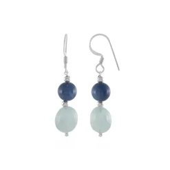 Brasilianischer Aquamarin-Silberohrringe