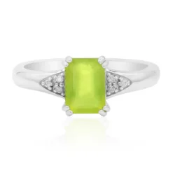 Brasilianischer Grüner Opal-Silberring