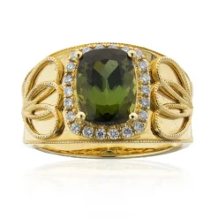 Brasilianischer Grüner Turmalin-Goldring (CIRARI)