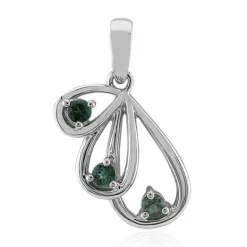 Brasilianischer Grüner Turmalin-Silberanhänger