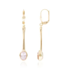 Brasilianischer Kunzit-Goldohrringe (CUSTODANA)