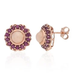 Brasilianischer Morganit-Goldohrringe