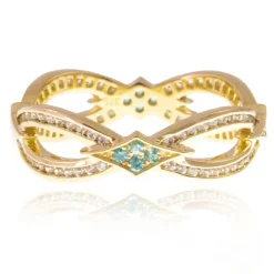 Brasilianischer Paraiba-Turmalin-Goldring (de Melo)