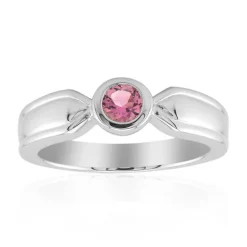 Brasilianischer Pinkfarbener Turmalin-Silberring (Pallanova)
