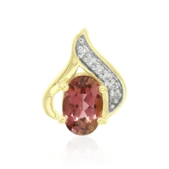 Brasilianischer Pinkfarbener Turmalin-Goldanhänger (Tenner Diniz)