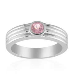 Brasilianischer Pinkfarbener Turmalin-Silberring (Pallanova)