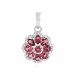 Brasilianischer Pinkfarbener Turmalin-Silberanhänger