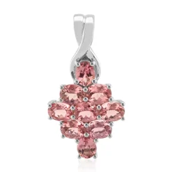 Brasilianischer Pinkfarbener Turmalin-Silberanhänger (Pallanova)