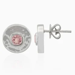 Brasilianischer Pinkfarbener Turmalin-Silberohrringe (Pallanova)