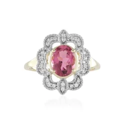 Brasilianischer Pinkfarbener Turmalin-Goldring