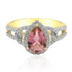 Brasilianischer Pinkfarbener Turmalin-Goldring