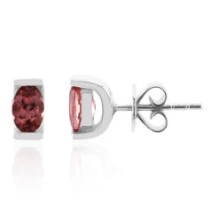 Brasilianischer Pinkfarbener Turmalin-Silberohrringe (Pallanova)