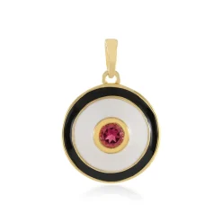 Brasilianischer Pinkfarbener Turmalin-Silberanhänger