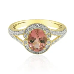 Brasilianischer Pinkfarbener Turmalin-Goldring