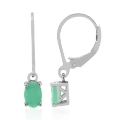 Brasilianischer Smaragd-Silberohrringe
