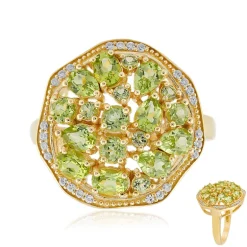 Burmesischer Peridot-Silberring