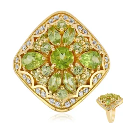 Burmesischer Peridot-Silberring