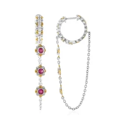 Burmesischer Rubin-Silberohrringe (Gems en Vogue)