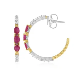 Burmesischer Rubin-Silberohrringe (Gems en Vogue)