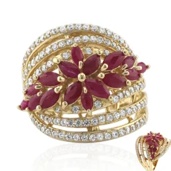 Burmesischer Rubin-Silberring