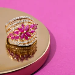 Burmesischer Rubin-Silberring