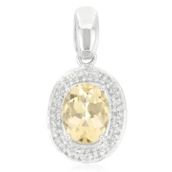 Champagner-Quarz-Silberanhänger