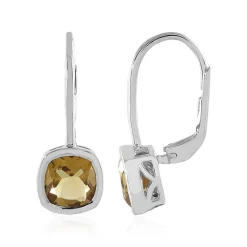 Champagner-Quarz-Silberohrringe