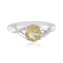 Champagner-Quarz-Silberring