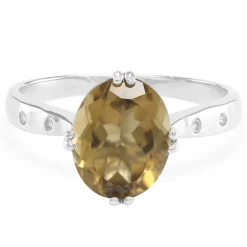 Champagner-Quarz-Silberring