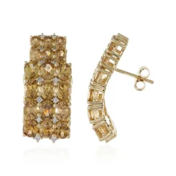 Champagner-Zirkon-Goldohrringe (de Melo)