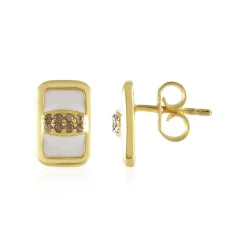 Champagner-Zirkon-Silberohrringe