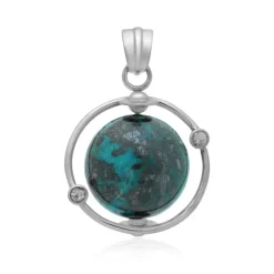Chrysokoll-Silberanhänger