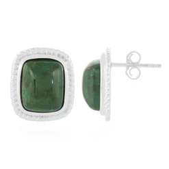 Chrysokoll-Silberohrringe