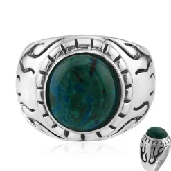 Chrysokoll-Silberring (Art of Nature)