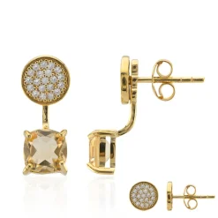 Citrin-Silberohrringe